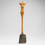 Eldon Danhausen, Figure, laminated and sculpted maple, granite