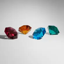 John Torreano, Gems (from the Bookend series) (two pairs), 2000, acrylic