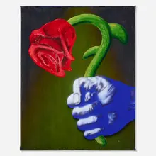 Carter Flachbarth, AFLW(1), 2020, acrylic and pastel on canvas
