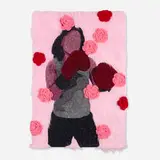 Moisés Salazar Tlatenchi, Alexis, 2021, faux fur, yarn and glitter on board