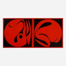 Untitled by Kawashima Takeshi, 1965, acrylic on canvas, sold May 2026
