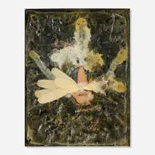 Michael E. Smith, Untitled, 2010, resin, rubber, plastic, enamel and surgical gloves on canvas in artist's frame