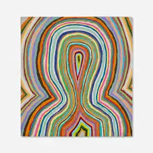 Untitled (This is a picture of anybodies energy...) by Chris Johanson, 2000-01, acrylic on panel, sold May 2026