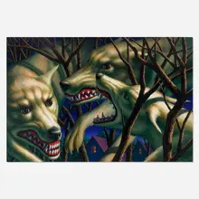 Leonard Koscianski, Canines, 1991, oil on canvas
