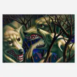Leonard Koscianski, Canines, 1991, oil on canvas