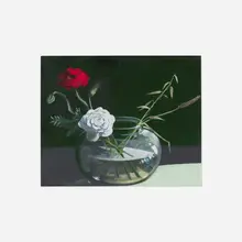 Paul Wonner, Study: Flowers in a Bowl, 1987, acrylic on paper