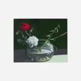 Paul Wonner, Study: Flowers in a Bowl, 1987, acrylic on paper