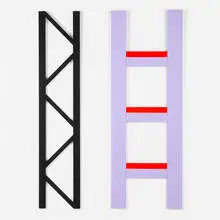 Ben Jones, Untitled (two works from the Ladder series), c. 2015, acrylic on wood construction