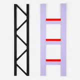 Ben Jones, Untitled (two works from the Ladder series), c. 2015, acrylic on wood construction