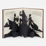 Kara Walker, Freedom: A Fable Bound (Pop-Up Book), 1997, leather-bound volume of offset lithographs and five laser-cut pop-up silhouettes on wove paper