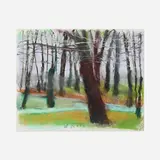 Wolf Kahn, Dark Tree Dance, pastel on paper