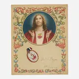 Gordon Matta-Clark, Untitled, offset lithograph in colors with gold embellishment on board with collaged pin with fabric