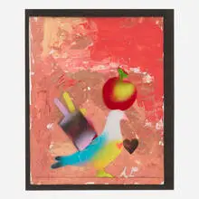 Alessandro Pessoli, Human Nature, 2020, oil, spray paint and oil pastel on paper