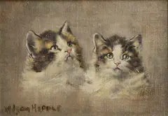 Untitled by Wilson Hepple, oil on canvas laid on board 13 x 18cm, sold Jun 2024