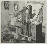 Tirzah Garwood, Untitled, ‘Yawning’ wood engraving 16 x 16cm