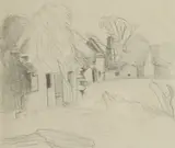 John Aldridge, Untitled, 'Ruined Cottage' pencil 16 x 19cm Provenance: From the artist's studio and estate