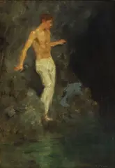 Henry Scott Tuke, Untitled, oil on board 27 x 20cm Provenance: The private collection of the late Sir Donald Cory.