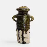 Koie Ryoji, 'Oribe'-style flower vase, partially glazed