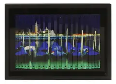 Lirone, 'Venice at Night', in a black-lacquered aluminium frame