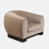 Francis Sultana, Armchair, upholstered in grey velvet