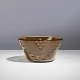 Jean Luce, Coupe circulaire, A circular coupe in sand-blasted and acid-etched tinted glass by Jean Luce circa 1932 with the artist's seal