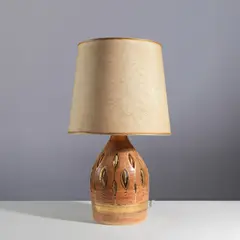 Georges Pelletier, Lampe de table, A signed table lamp in glazed chamotte clay and nickel by Georges Pelletier circa 1995-2000