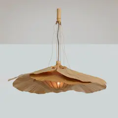 Ingo Maurer, Suspension Hana II, A 'Hana II' pendant lamp in bamboo, rice paper and fabric designed by Ingo Maurer in 1973 and edited by Design M