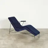 Martin Eisler & Carlo Hauner, Chaise longue, A chaise longue in lacquered metal and velvet designed by Martin Eisler and Carlo Hauner circa 1955 and edited by Forma