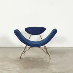 Martin Eisler, Fauteuil Reversivel, A 'Reversivel' armchair in lacquered metal and fabric designed by Martin Eisler in 1955 and edited by Forma
