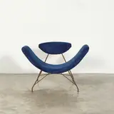 Martin Eisler, Fauteuil Reversivel, A 'Reversivel' armchair in lacquered metal and fabric designed by Martin Eisler in 1955 and edited by Forma