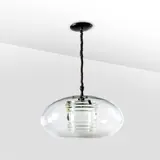 Gino Sarfatti, Suspension 2119, A '2119' ceiling light in Murano glass, Fresnel glass and lacquered metal designed by Gino Sarfatti in 1961 and edited by Arteluce