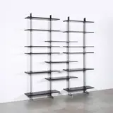 Ignazio Gardella, Bibliothèque modulable Elegie, An 'Elegie' bookcase in lacquered MDF, steel and chrome-plated metal designed by Ignazio Gardella in 1949 and edited by MisuraEmme