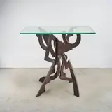 Pucci De Rossi, Table Tristan et Isolde, A 'Tristan et Isolde' table in steel and glass designed by Pucci de Rossi in 1981 and edited by Néotù