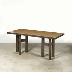 Ado Chale, Table, A signed table in Madagascar pepper, resin and lacquered steel by Ado Chale circa 2000