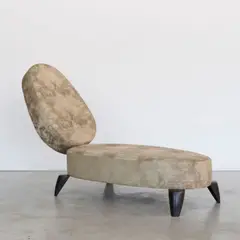 Franck Evennou, Chaise longue Bluc, Bronze patiné et tissu