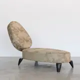 Franck Evennou, Chaise longue Bluc, Bronze patiné et tissu