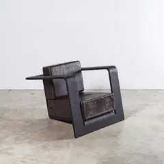 Pascal Koch, Fauteuil Stoel 2, A 'Stoel 2' prototype armchair in lacquered wood and leather designed by Pascal Koch in 2010-2025