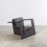 Pascal Koch, Fauteuil Stoel 2, A 'Stoel 2' prototype armchair in lacquered wood and leather designed by Pascal Koch in 2010-2025