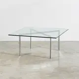 Table basse Barcelona by Ludwig Mies van der Rohe, A 'Barcelona' coffee table in chrome-plated steel and glass designed by Ludwig Mies van der Rohe in 1929 and edited by K, sold Nov 2025