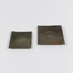 Pierre Culot, Deux assiettes dites japonaises, Two plates called 'japonaises' in partially glazed stoneware by Pierre Culot circa 1985 with the artist's seals