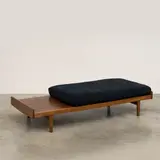 Pierre Paulin, Banquette 118, A '118' bench in oak, metal, foam and fabric designed by Pierre Paulin in 1953 and edited by Meubles TV