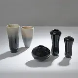 Jean Girel, Suite de cinq vases, A set of five signed vases in glazed stoneware and porcelain by Jean Girel