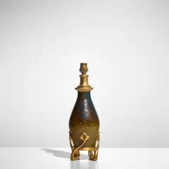 Emile Muller, Table Lamp, stoneware, gilt-bronze mounts, bronze stamped 'B Keller', glaze mark '12'