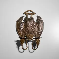 William Tonks & Sons, Two-Light Wall Applique, , hammered copper and bronze