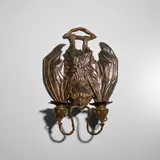 William Tonks & Sons, Two-Light Wall Applique, , hammered copper and bronze