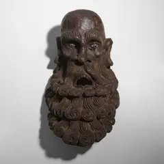 Folk Art, Mask, carved wood, enameled eyes