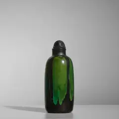 Max Laeuger, Bottle with Stopper, for Tonwerke Kandern, glazed earthenware, impressed factory mark, 'GESETZL