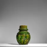 Thorvald Bindesbøll, Vase, glazed earthenware, inner rim incised indistinctly and 'TB 1891'