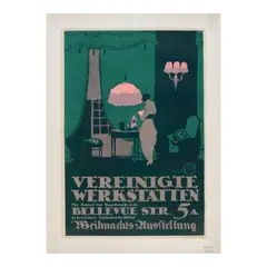 Paul Scheurich, Vereinigte Werkstätten, 1913, Lithographic poster in colors on wove paper linen-backed