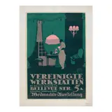 Paul Scheurich, Vereinigte Werkstätten, 1913, Lithographic poster in colors on wove paper linen-backed